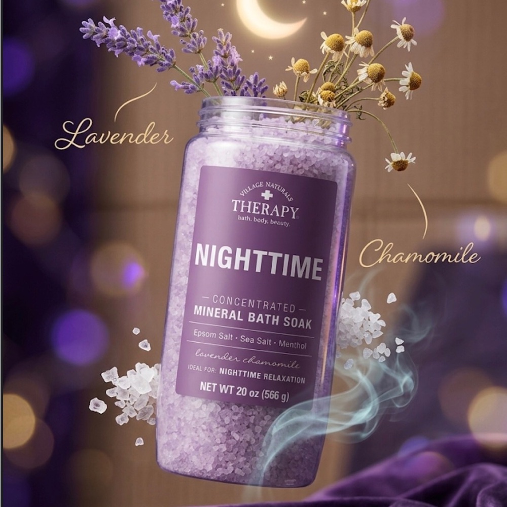 therapy Nighttime Lavender Chamomile Mineral Bath Soak - Purple
